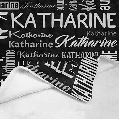 Personalized Blanket for Kids Adults Personalized Name Blanket Custom Blanket with Name Personalized Gifts for Christmas Birthday Valentines Day Mothers Fathers Day (Black&Gray, 40"x50")