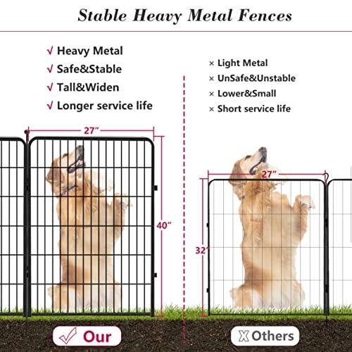 Jhsomdr Dog Playpen Outdoor 40" Height Foldable 12 Panels Heavy Duty Metal Portable Dog Pens Indoor Anti-Rust Exercise Dog Fence With Doors For Large/Medium/Small Pets Play Pen For Rv Camping Yard #TOP5