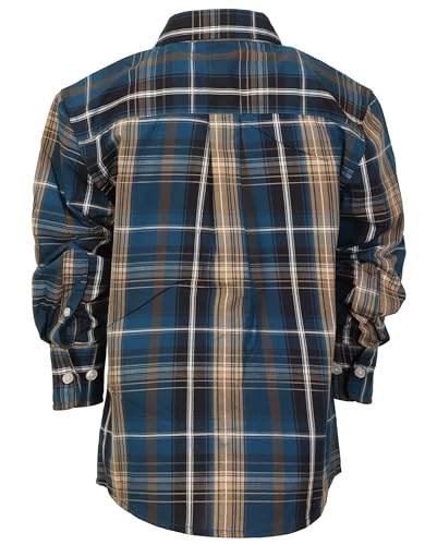 Image of Gioberti Boys Long Sleeve Button Down Plaid Checked Shirt