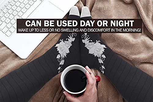 Physix Gear Sport 3 Pairs Of Compression Socks For Men & Women In (Black/Pink + Black/Grey + Black/Blue) L-Xl Size #TOP2