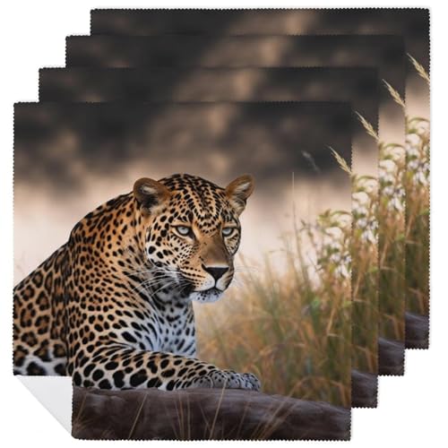 Servilletas de Tela Leopardo African Animal 4 PCS miniatura 1