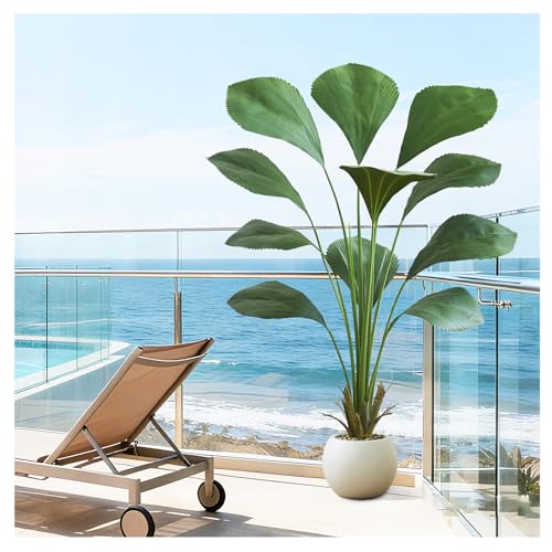 FSOHOI Artificial Sumatra Palm Tree 5FT Fake Plants Faux Tropical Areca Floor Plant with Planter, Artificial Silk Plants Fake Palm Trees for Indoor Outdoor Home Office Living Room Decor
