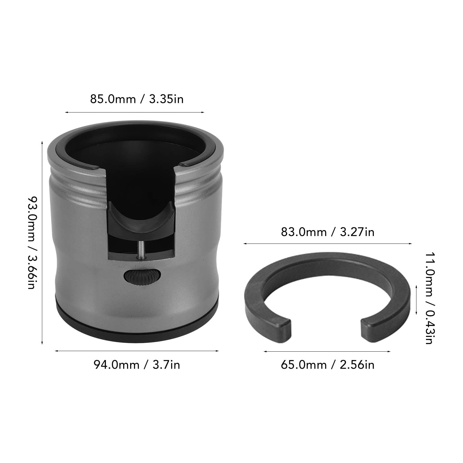 Soporte de Portafiltro de Café, Base de Soporte de Apisonamiento de Portafiltro de Café de Aleación de Aluminio, Soporte Redondo Redondo para Tamper de Café, Soporte de Manija de Filtro(Negro)