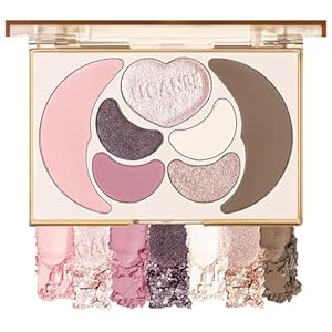 UCANBE All in One Makeup Kit – 4 Shimmer Matte Eyeshadow, 1 Pink Blush, 1 Bronzer Contour, 1 Illuminator Highlighter Makeup Palette Make Up Sets for Women Girls Teens Gift (02 Dreamy Makeup Palette)