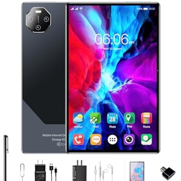 DIVENT-Tablet com tela de 11,6 polegadas, 16 GB de RAM + 512 GB de ROM, câmeras de 24 e 32 megapixels, bateria de 12.000 mAh, edição WiFi, Android 13 (preto)