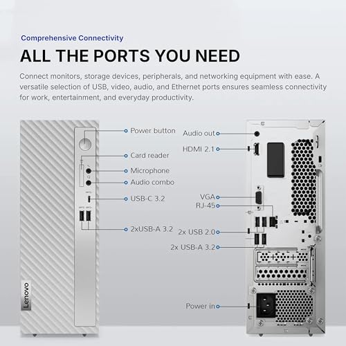 Image of Customized Lenovo IdeaCentre 3i SFF Business Desktop Computer, Intel Core i5-14400, 8 /16 /32 /64GB RAM, 512GB /1TB /2TB SSD, WiFi & Bluetooth, HDMI, USB-C, Keyboard & Mouse Included, Windows 11 Home