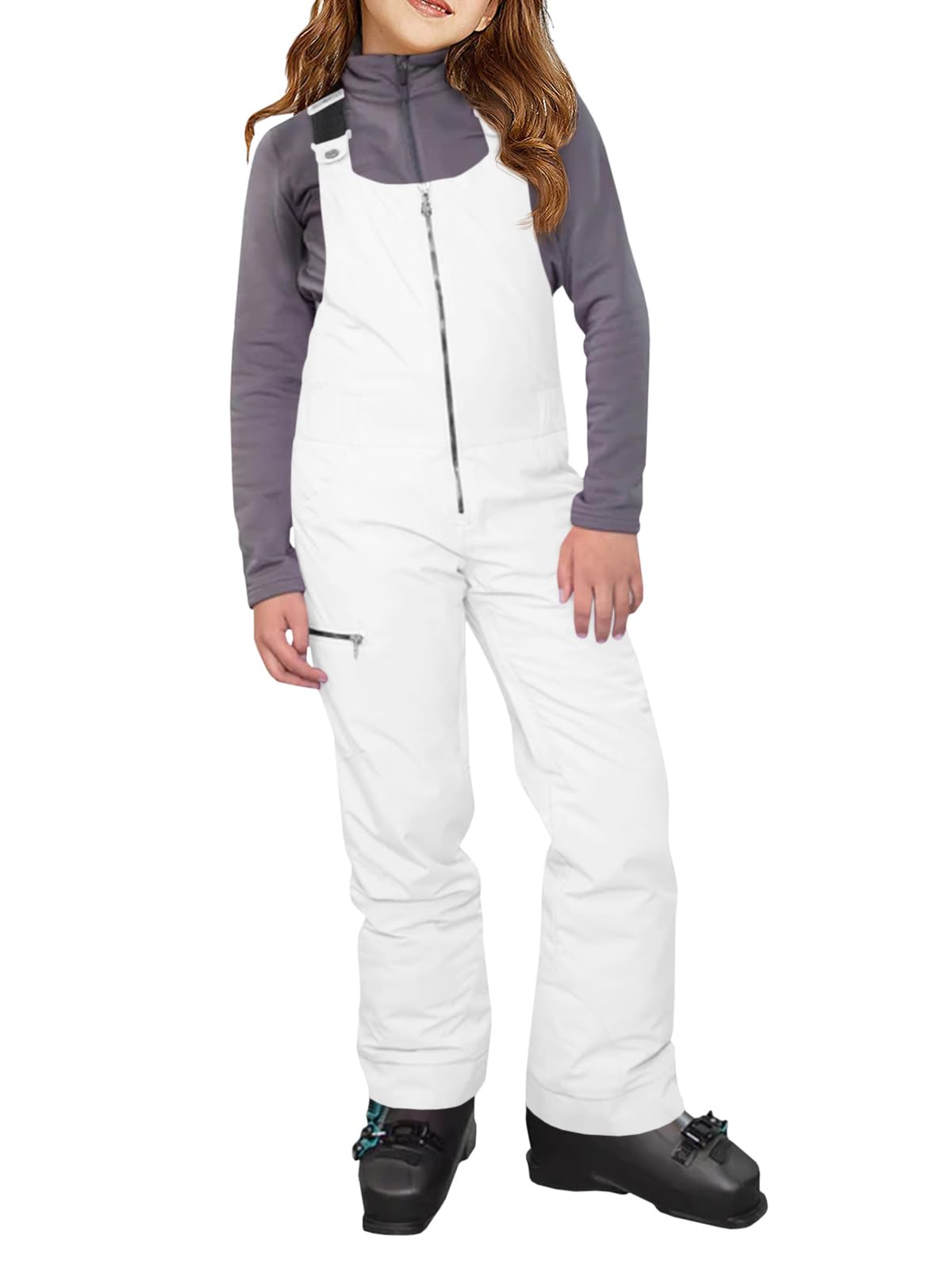 Haloumoning Kids Snow Bibs Waterproof Insulated Ski Pants Overalls Snowsuit