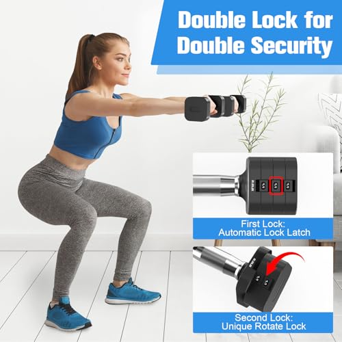 Image of Hezeyferg Adjustable Dumbbell Set,Adjustable Weight Dumbbells for Women /Men | 17.6LB /22LB /26.4LB /30.8LB for Choices, with Multiple Levels, Hand Weights Sets for Home Gym Full Body Workout