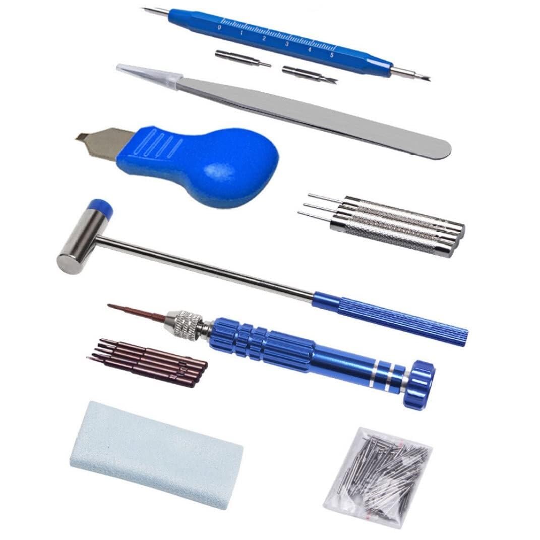 Kit de reparación de Relojes, Herramienta de relojero, Soporte de Caja Trasera de eslabones de Banda, abridor de Pasador de Barra de Resorte, Juego de 185 Piezas para Uso Industrial