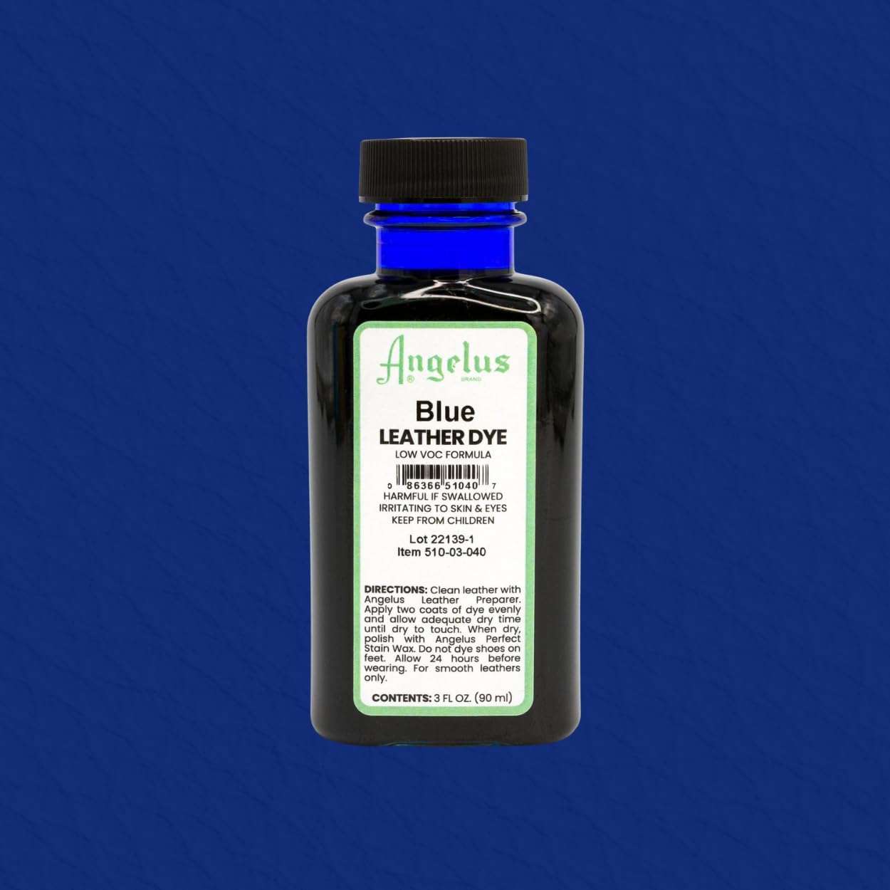 Angelus Leather Dye - Flexible Leather Dye for Shoes, Boots, Bags, Crafts, Furniture, & More 3oz (Blue)