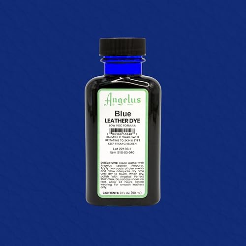 Miniatura 6 de Angelus Tinte para cuero, tinte flexible para cuero, para zapatos, botas, bolsos, manualidades, muebles y más, 3 onzas (azul)