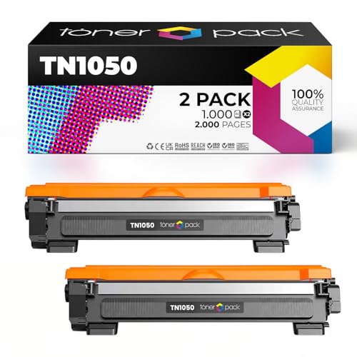 TONER PACK TN1050 Cartuchos de Tóner Compatible para Brother DCP-1510 HL-1110 HL-1210W HL-1212W DCP-1510 DCP-1610W DCP-1612W MFC-1810 MFC-1910W (2 Unidades)