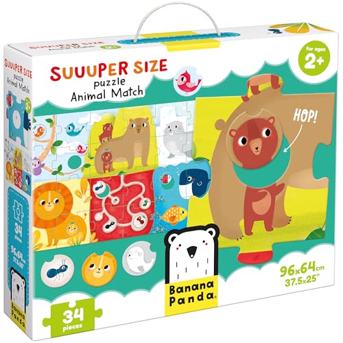 Puzzle géant pour enfants Banana Panda dès 2 ans, jeu éducatif multicolore de grande taille