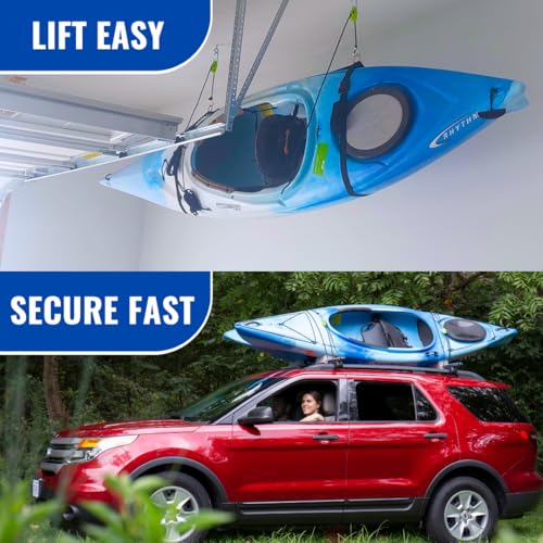 image for Tie Boss Kayak Hanger, Cargo Ceiling Storage, Overhead Storage, Waterc