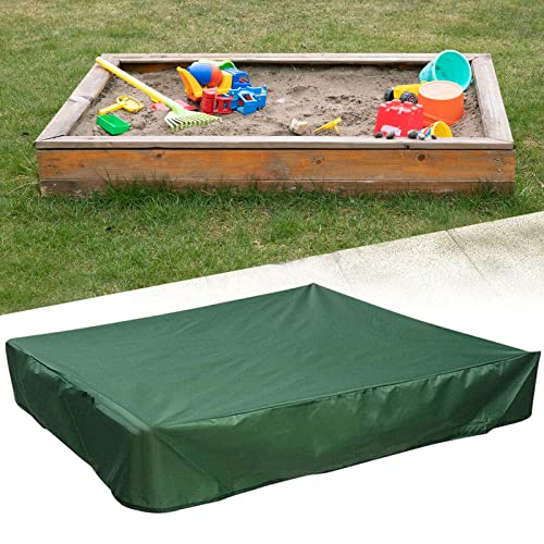 JOKILY Cubierta impermeable para caja de arena de 120 x 120 x 20 cm, lona impermeable, resistente al polvo, para piscina, terraza, jardín