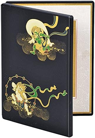 Nakatani Brothers Shokai 33-3907 Yamanaka Lacquerware Mini Book Type Picture Black Fujin Raijin