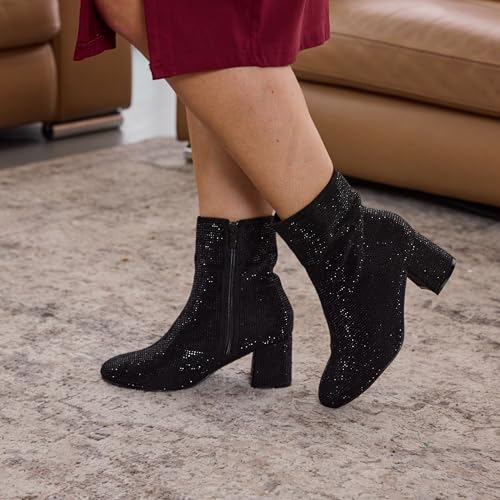 RF ROOM OF FASHION Women's Wide Width Block Heel Ankle Boots - Plus Size Friendly3