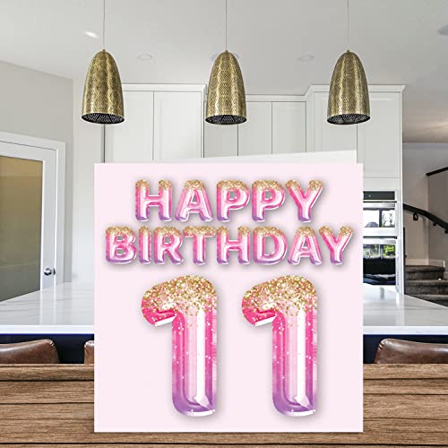 Stuff4 GCARD-145-GLITTERAGE-11-FBA 11Th Birthday Card For Girls - Pink & Purple Glitter Balloons - Happy Birthday Cards For 11 Year Old Girl Daughter Sister Granddaughter Cousin thumb #2