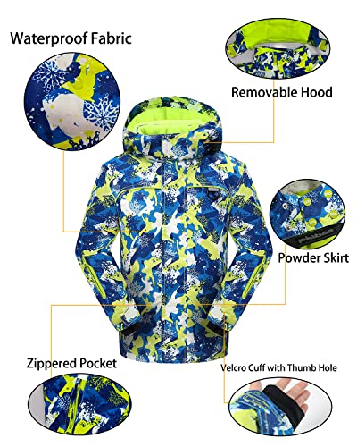 PHIBEE Big Boy's Waterproof Breathable Snowboard Ski Jacket Print1 7 - image 5