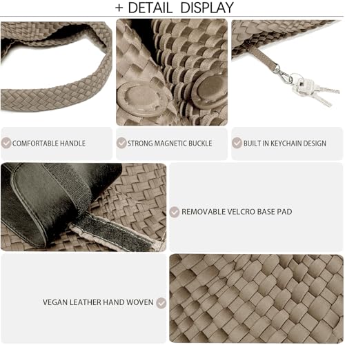 Bolso tejido JINMANXUE para mujer, tote hobo miniatura 5