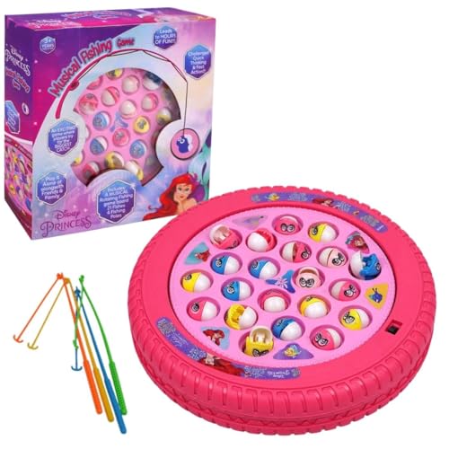 Image of PlayMagic Play Set Princess Magnetic Toys | Rotating Board with Music,Includes 45 Fish and 4 Poles,Party Toys | Interactive & Educational Toy for Kids Age 3+