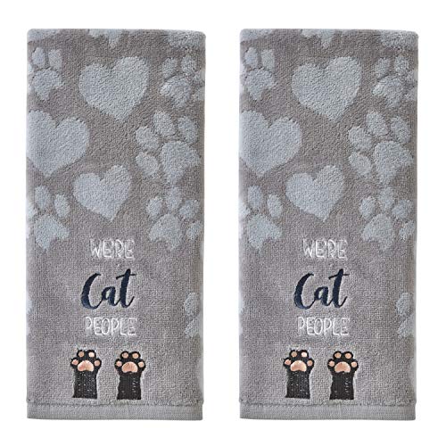 SKL Home by Saturday Knight Ltd. Cat People Hand Towel Set, Gray
