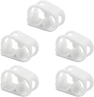 Auvotuis 5-Pack 1/4"-1/2" Adjustable Plastic Tubing Clamps - Peg Tube Clips for Lab, Brewing, Wine Beer Flow Control (White)