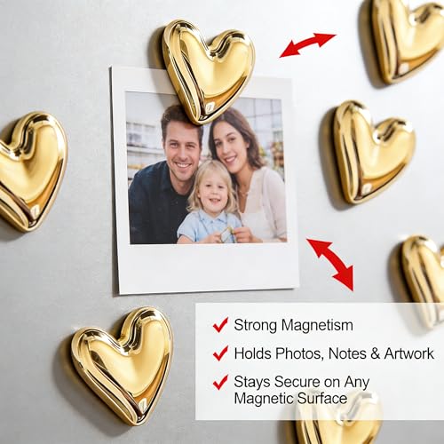 10 imanes decorativos de corazón dorado miniatura 6