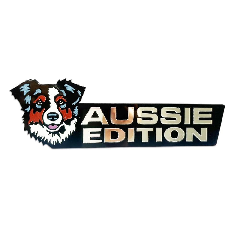 Dog Edition Car Badges Laser Cutting Vehicle Emblem,3D Badge Automotive Decals Stickers Funy Animal Decor Car Accessories Gifts for Truck Rv Boat Exterior Decoration (Australian Shepherd)