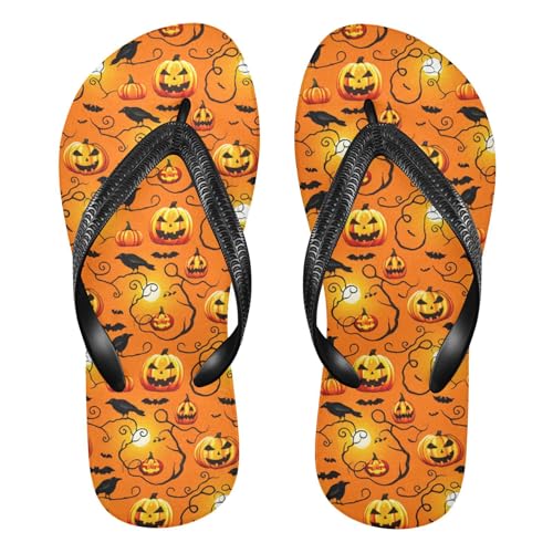 Burbuja Spooky Halloween Flip Flops for Women Men, Soft Thong Sandals Rubber Slippers for Pool Beach Essentials