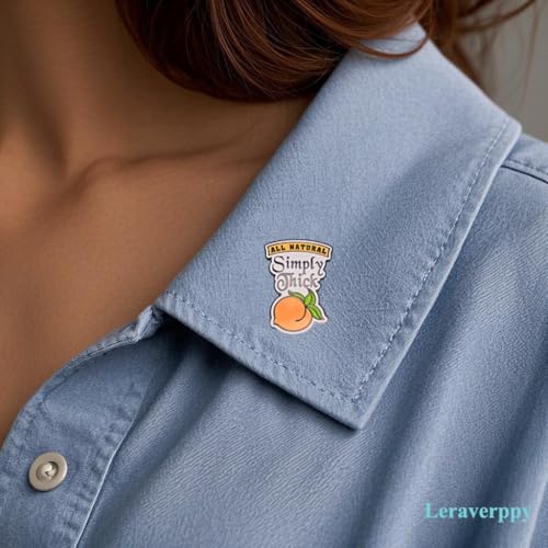 Image of Enamel Pin,All Natural Simply Thick Peach Lapel Pin,Humorous Body - Positivity And Self - Acceptance Badge,Gift For Co-Workers Teens Friends,DIY Decor,Jacket Canvas Bag Backpack Accessory