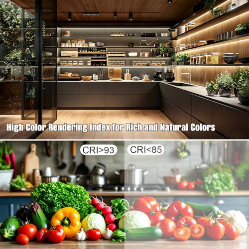 Image of 12V COB LED Strip Lights Warm White 3000K, 16.4 ft Dotless High CRI 93+Flexible & Cuttable Tape Lights for Bedroom, Under Cabinet, Living Room, RV Interior Lighting(Power Supply Not Included)