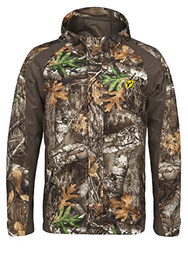 Image of SCENTBLOCKER Youth Drencher Lightweight Breathable Waterproof Hooded Camo Hunting Jacket (Medium, Realtree Edge)