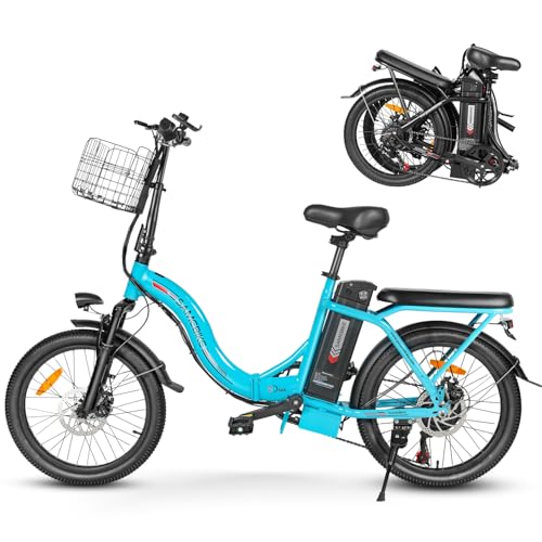SAMEBIKE-Bike pieghevole, bicicletta elettrica da 20 pollici con batteria rimovibile