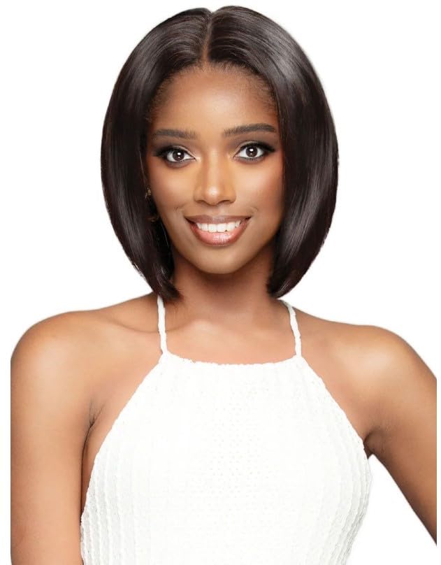 BOBBI BOSS Indiremi Lace Front Wig, 12 Inches, Bone Straight Human Hair, FLH103 (FS1B30)