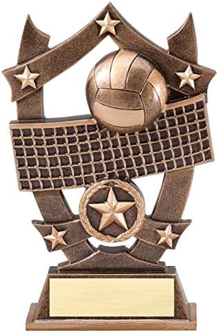 Express Medals (1-3-5 Pack) of 6.25 Inch Sport Star Volleyball Trophy Award with Engraved Personalized Plate