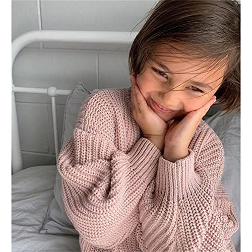 sfdgfhyf Girls and Toddler's Chunky Knit Sweater Long Sleeve Crewneck Crochet Pullover Oversized Sweater Baby4