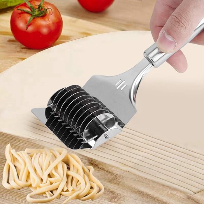 PUTHAK Noodle Cutter, Noodle Lattice Roller with Hook for Kitchen, Pack of 2 2