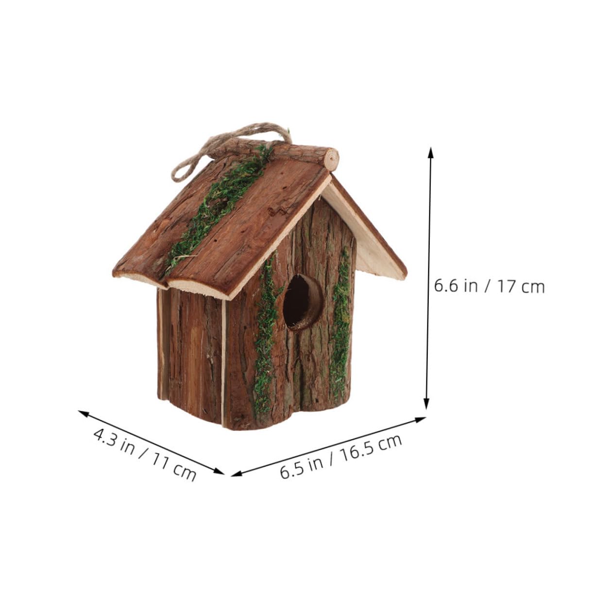 TOYANDONA 2pièces Nichoir à Colibris Suspendu Bois Et Écorce pour Jardin Et Terrasse Décoration Extérieure Artisanale