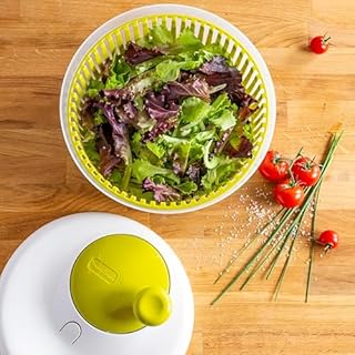 Moulinex Classic Essoreuse à salade 5 L (5/7 pers), Compatible lave-vaisselle, Essore la salade facilement et rapidement, Bouton stop, Fabriquée en France K1690104, fabriqué en France