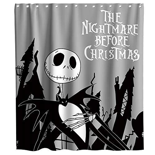 Disney Nightmare Before Christmas Moonlight Madness Theme Fabric Happy Halloween Shower Curtain Sets