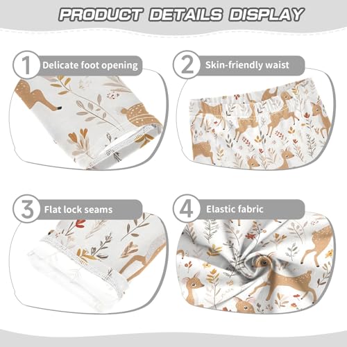 Girls' Athletic Leggings Ankle Length Yoga Dance Pants Kids Teen 4T Sika Deer3