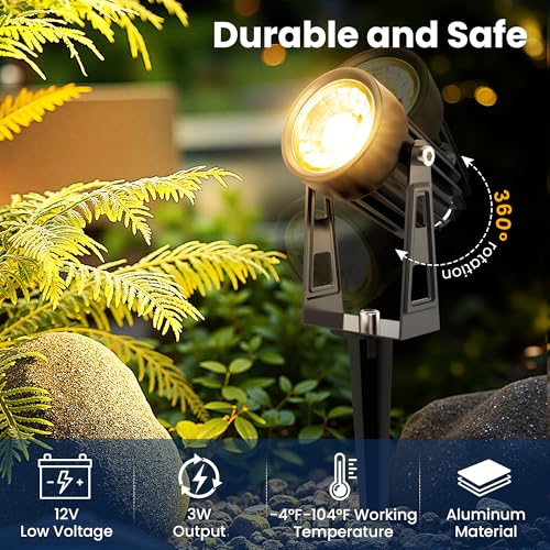 Low Voltage Landscape Spot Lights with 60W Transformer and 65FT Wire 8 Pack - image 2