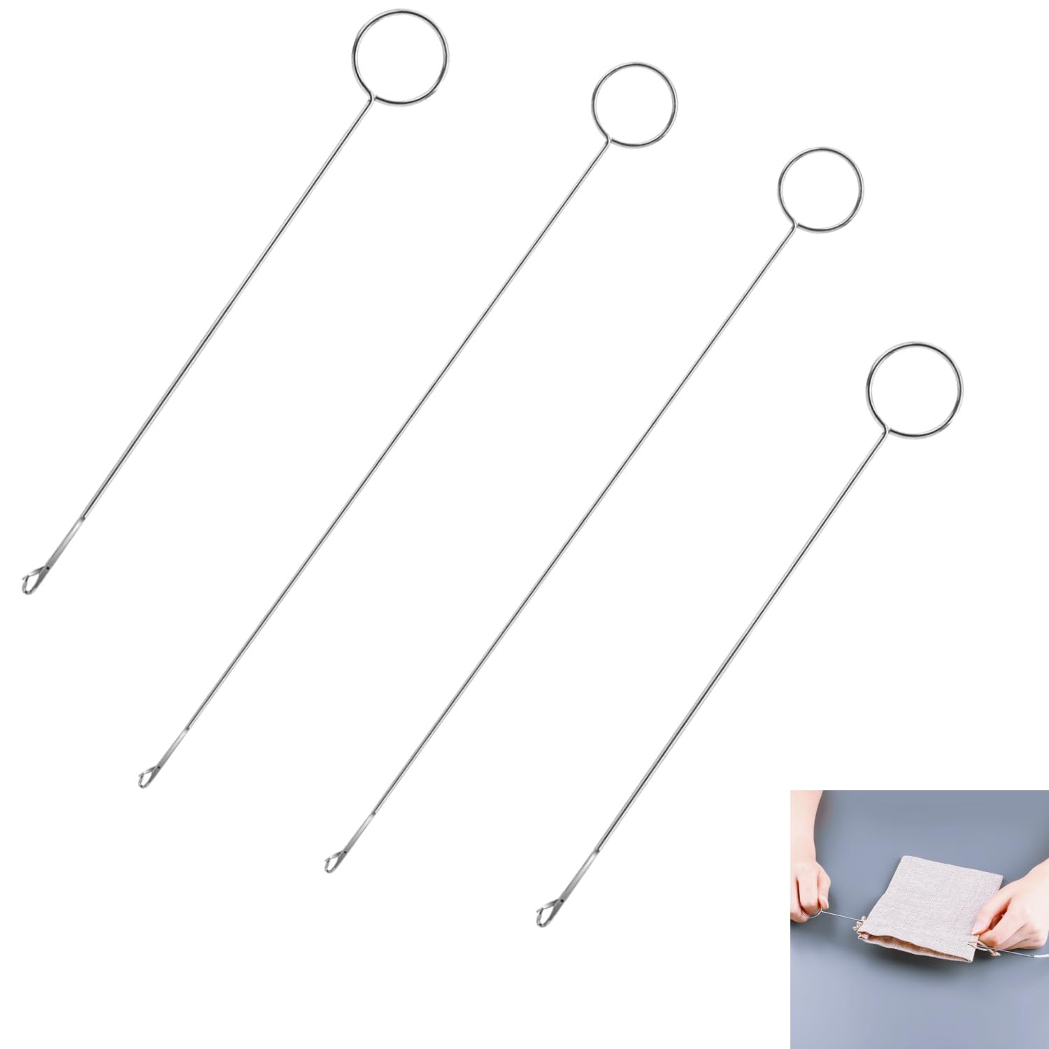 Zpeiran 4Pcs Needle Threader Needle Threader Overlocker Threader Set Threading Aid Household, For Pants, Hoodies, Sweatpants, Jackets