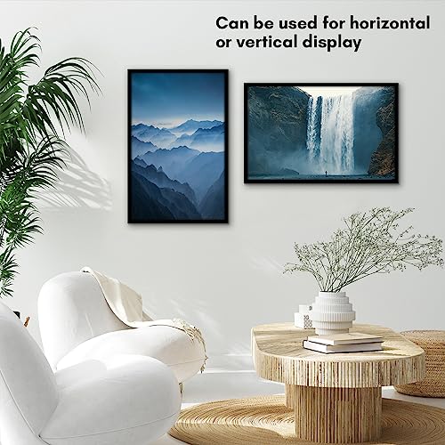 Americanflat 14x22 Picture Frame with Polished Plexiglass - Streamline Collection - Thin Border Picture Frame for Wall Display - Hanging Hardware Included - Black