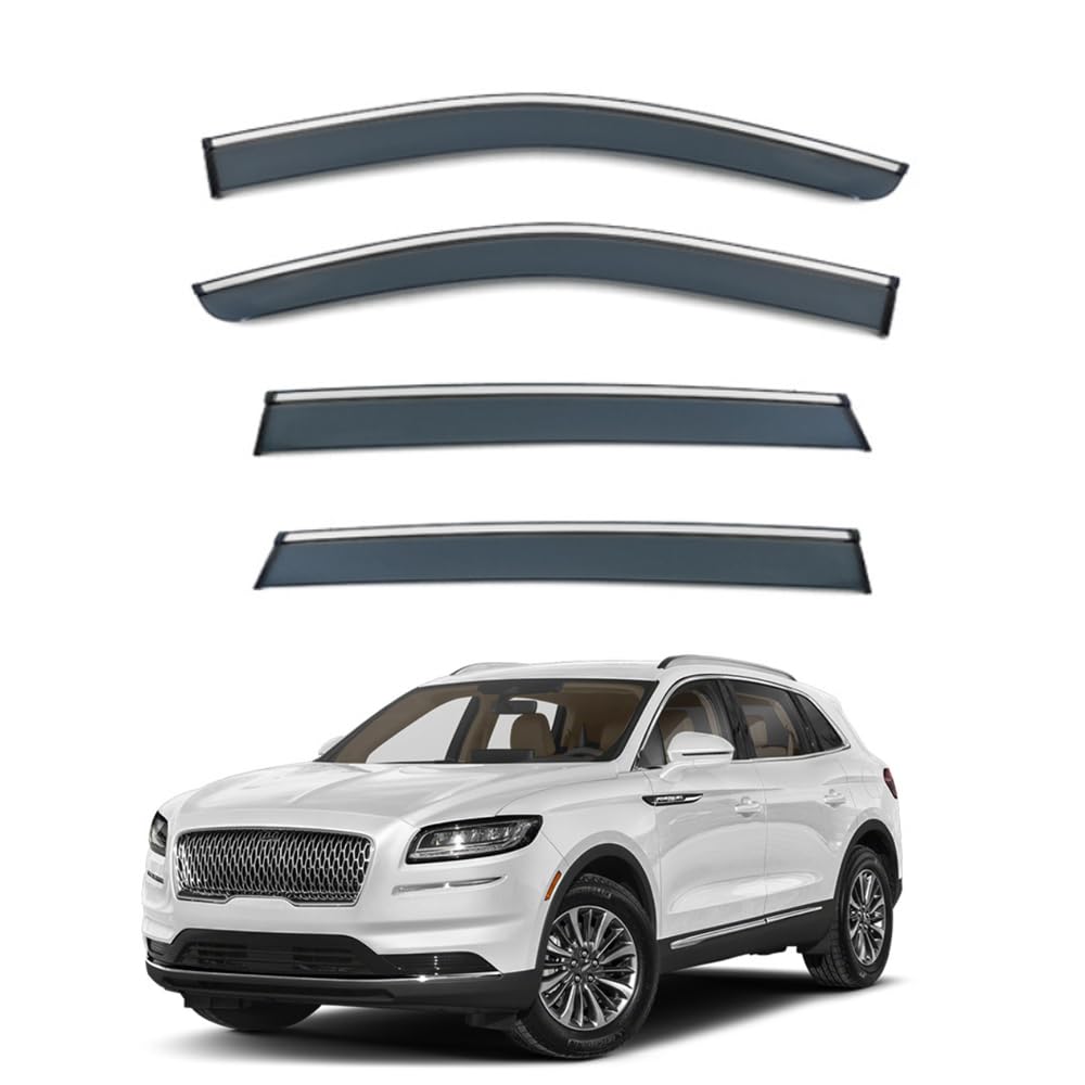 QOEMRHELT 4pc Set In-Channel Wind Deflectors, for Lincoln Nautilus 2019-2022 Window Visors Rain Guards Vent Visors Rain & Sun Protection,Car Accessories,4PCS