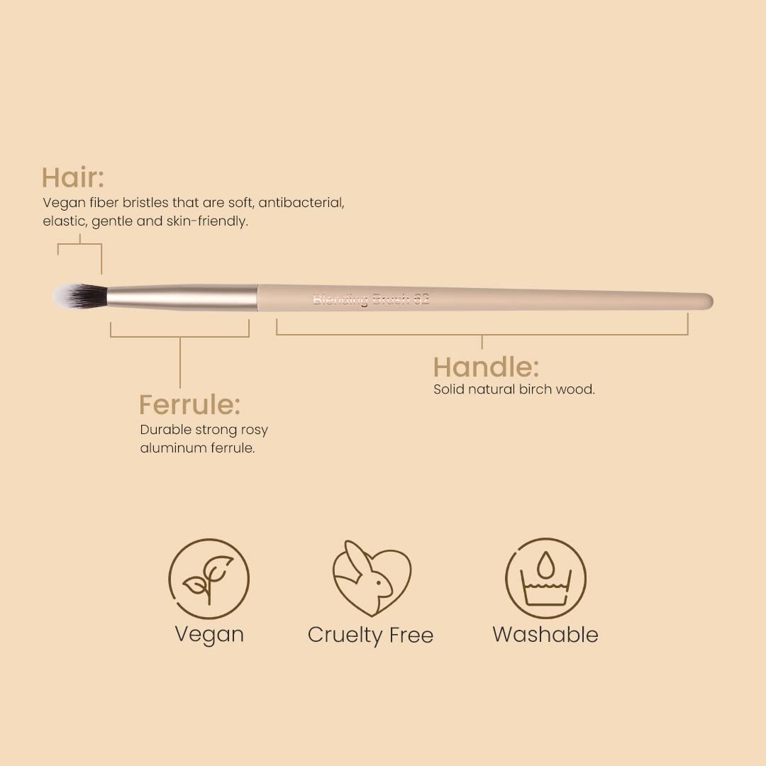 Milagro Beauty Eye Blending Brush 62 – Fluffy Brush for Powder & Cream Eyeshadow, Highlighting & Smudging, Seamless Transitions, Gradient Blending, Soft Vegan Bristles, Precision Eye Definition 2