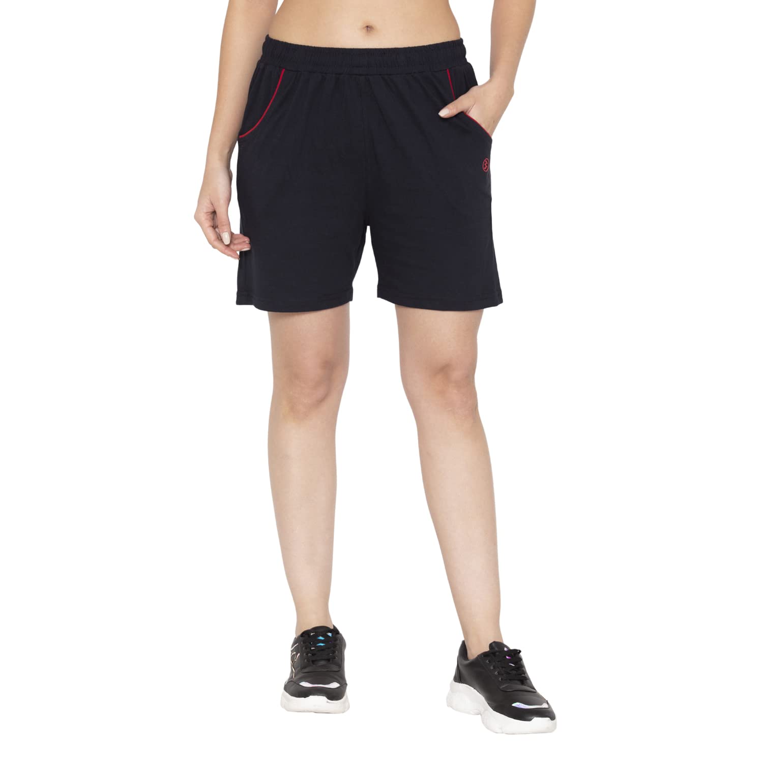 bodyactive Womens Premium Cotton Short Pants by Bodycare | Cotton Short Pants for Summer | Knee Length Shorts for Women |Regular Fit and Suitable for Gym and Sports wear-picture-21