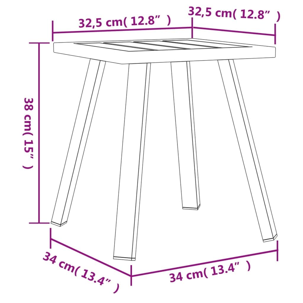Set di mobili da giardino, tavolo da giardino, antracite, 34 x 34 x 38 cm, in acciaio per giardino, terrazza, esterno, balcone