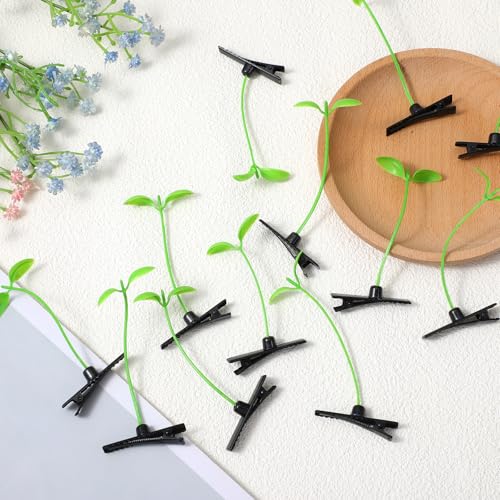 50 Pinzas para cabello diseño brote de planta miniatura 7